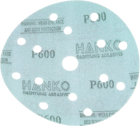 Диск шлифовальный DC341 Film Green (100 шт/уп; 150 мм; 15 отверстий; Р600) Hanko DC341.150.15.0600