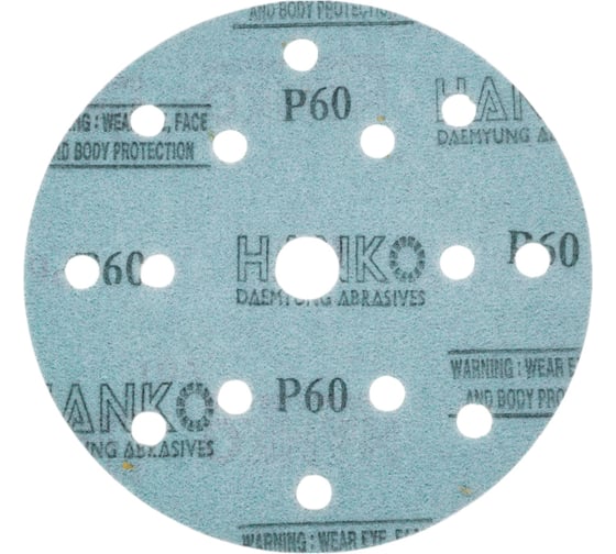 Диск шлифовальный DC341 Film Green (100 шт/уп; 150 мм; 15 отверстий; Р60) Hanko DC341.150.15.0060