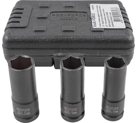 Набор 6-гранных ударных тонкостенных головок Rockforce 1/2", 3 штуки RF-4032TH(5294)