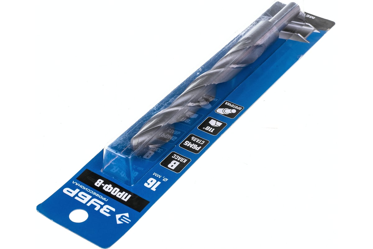 Сверло по металлу ЗУБР Профессионал 16х178 мм, сталь Р6М5 29621-16 ...