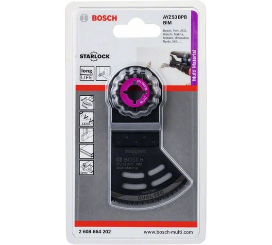 Пильное полотно Starlock BIM Dual-Tec 53x40 мм AYZ 53 BPB Bosch 2608664205