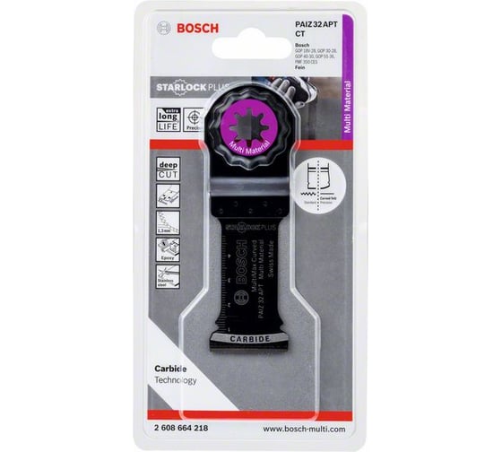 Пильное полотно StarlockPlus Carbide 32x50 мм Multi-Material PAIZ 32 APT Bosch 2608664218