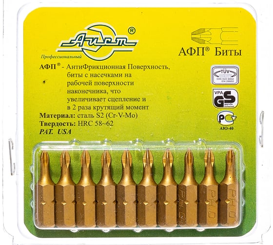 Бита PHILLIPS PH0, 1/4", 10 шт. AIST 1162500P10 00-00012924