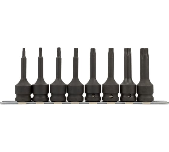 Набор головок ударных 1/2", TORX T25-T60, 8 шт., , L-78 мм, на планке АвтоDело 40180 15971
