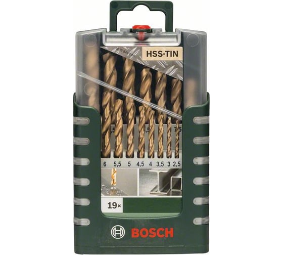 Набор сверл HSS-TiN 19 шт., 1-10 мм Bosch 2609255134
