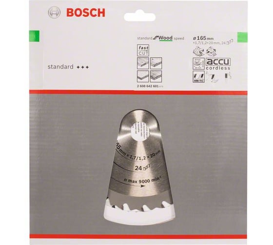 Диск пильный 165х30 мм, 24 зуба SPEEDLINE Bosch 2608642601