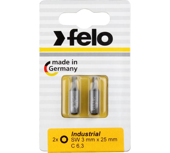 Бита шестигранная серии Industrial HEX 2 мм, 2 шт на блистере Felo 02420036 1