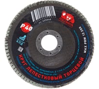 Круг лепестковый торцевой (125x22.2 мм; зерно 40) Росомаха 425040