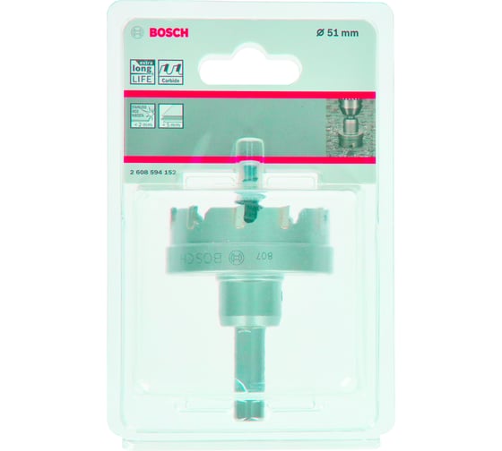Коронка Precision for Sheet Metal с твердосплавными напайками 51 мм Bosch 2608594152
