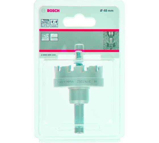 Коронка Precision for Sheet Metal с твердосплавными напайками 48 мм Bosch 2608594150