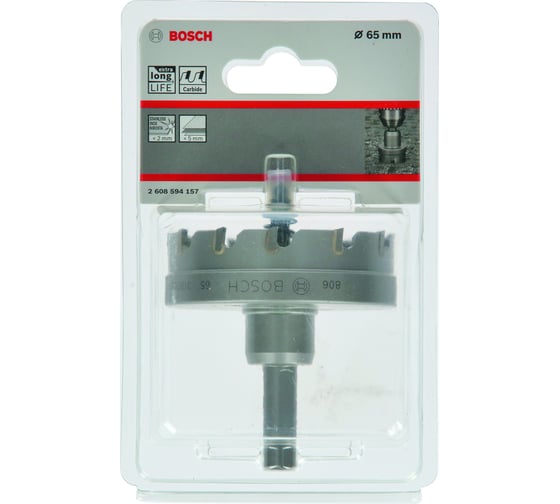 Коронка Precision for Sheet Metal с твердосплавными напайками 65 мм Bosch 2608594157