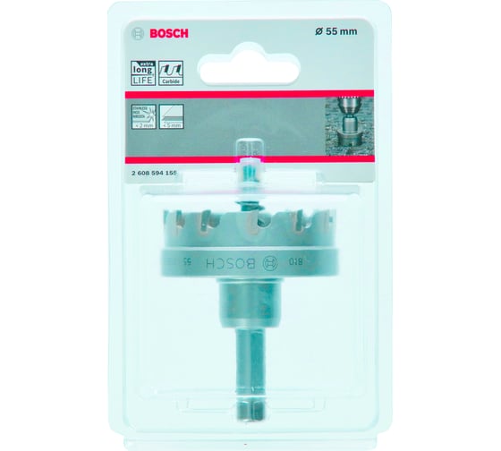 Коронка Precision for Sheet Metal с твердосплавными напайками 55 мм Bosch 2608594155
