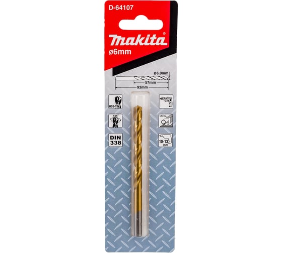 Сверло по металлу HSS-TiN (6х93 мм) Makita D-64107