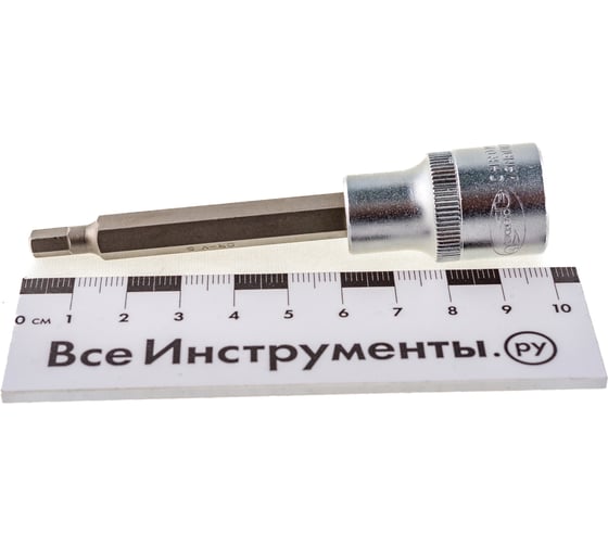 Головка со вставкой шестигранник 5 мм, 1/2", L=100 мм АвтоDело 39385 14979