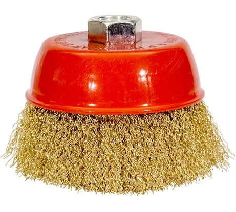 Щетка чашечная (100 мм; М14; сталь латунированная волнистая 0.3 мм) VMX 511720