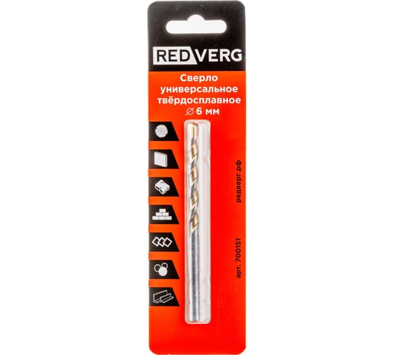 Сверло универсальное (6х100 мм) REDVERG 6621354