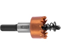 Коронка HSS-TiN 23 мм, с центровочным сверлом и толкающей пружиной для листового материала до 2 мм, ц/х MESSER 21-02-023
