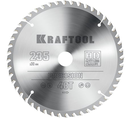 Диск пильный по дереву KRAFTOOL Precission 235x30 мм, 48Т 36952-235-30
