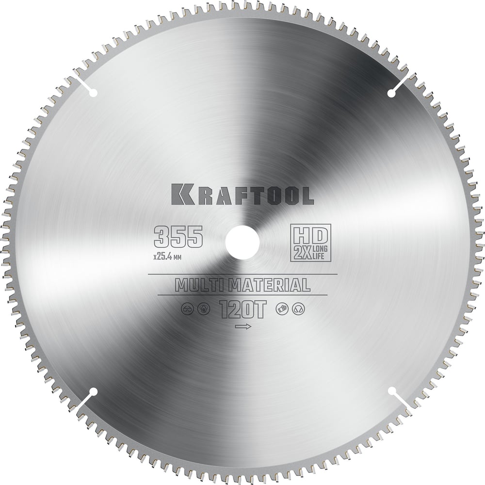 Диск пильный по алюминию KRAFTOOL Multi material 355x25.4 мм, 120Т ...