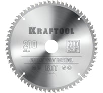 Диск пильный по алюминию KRAFTOOL Multi material 210x30 мм, 64Т 36953-210-30 29256038