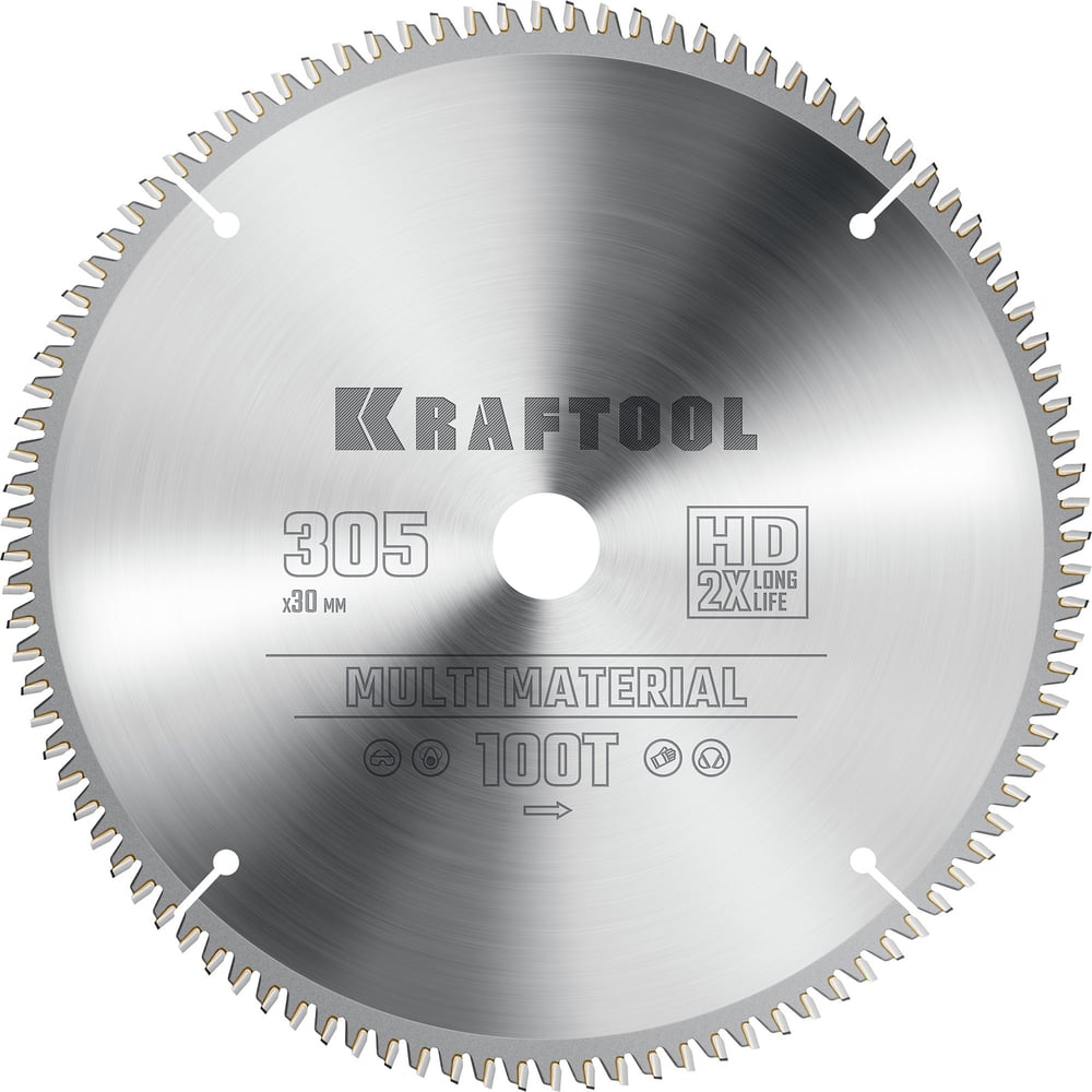 Диск пильный по алюминию KRAFTOOL Multi material 305x30 мм, 100Т 36953 ...