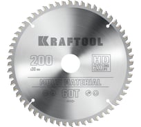 Диск пильный по алюминию KRAFTOOL Multi material 200x30 мм, 60Т 36953-200-30
