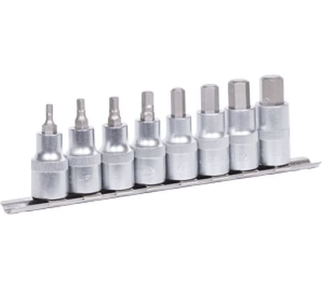 Набор головок вставка HEX 4-14 мм DR1/2", 8 шт., на планке АвтоDело 39841 14793