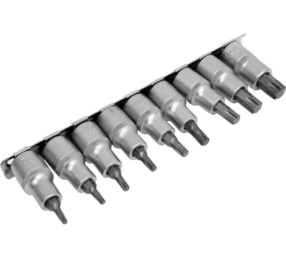 Набор головок TORX Т20-Т60, DR1/2", 9 шт. на планке АвтоDело 39835 13339