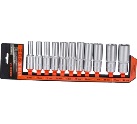 Набор головок высоких шестгранных DR1/2", 8-24 мм, 11 шт. АвтоDело 39853 15441