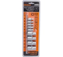 Набор головок TORX E4-E16 DR1/4"+1/2", 9 шт. на планке АвтоDело 39829 10696