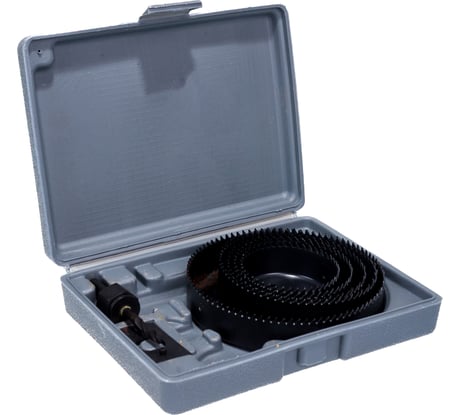 Набор коронок по дереву (7 предметов; 5 шт 64-127 мм; адаптер; фиксатор) VMX 512390