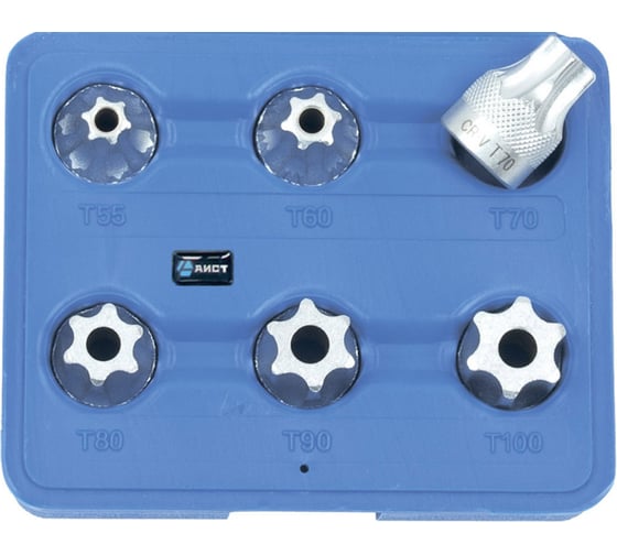 Набор головок-бит 1/2", TORX с отверстием под штифт 6 шт. AIST 406806T 00-00015084 1