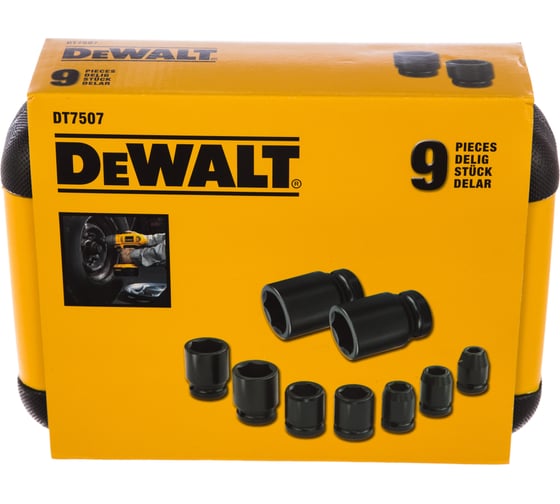 Набор ударных торцевых головок (10-27 мм; 1/2"; 9 шт.) DEWALT DT7507