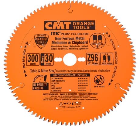 Диск пильный по алюминию (300x2.8/2x30 мм; Z96; TCG NEG -6) CMT 276.300.96M
