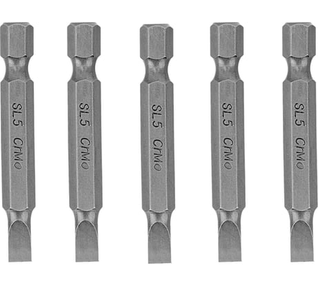 Набор бит (5 шт; SL5x50 мм; CrMo) Сибртех 11257