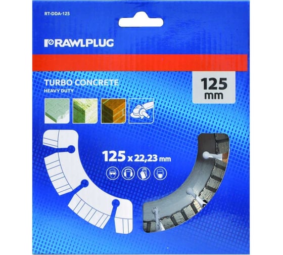 Алмазный диск для резки армированного бетона 125x22.2 мм RAWLPLUG RT-DDA-125