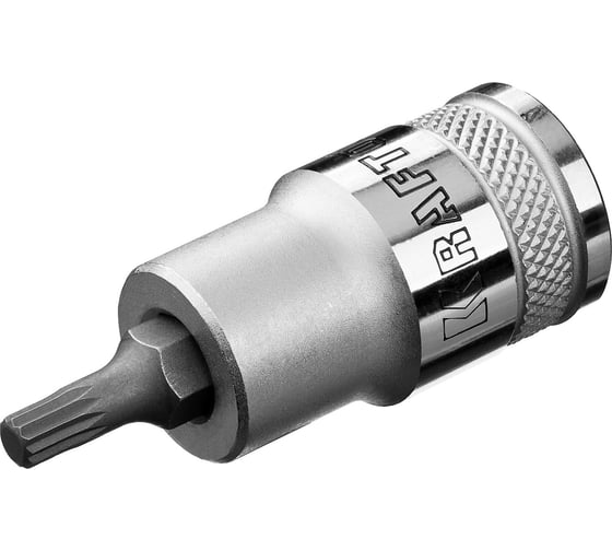Торцовая бита-головка "INDUSTRIE QUALITAT", сатинированная (SPLINE, 1/2", M5) Kraftool 7911-05 1