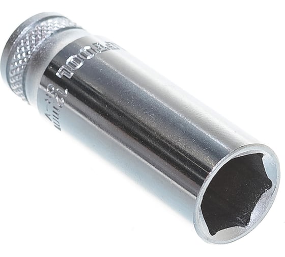 Торцовая головка "INDUSTRIE QUALITAT" удлиненная, хромосатинированная (1/4", FLANK, 12 мм) Kraftool 27817-12_z01 1