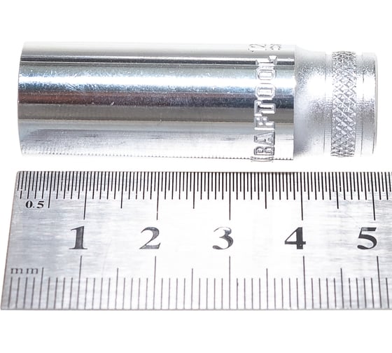 Торцовая головка "INDUSTRIE QUALITAT" удлиненная, хромосатинированная (1/4", FLANK, 12 мм) Kraftool 27817-12_z01