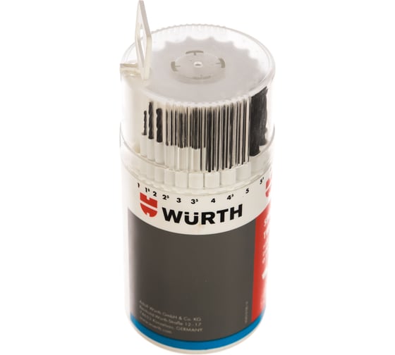 Набор сверл DIN338 HSS, 1-10 мм, 19 шт. WURTH 062501 090 1