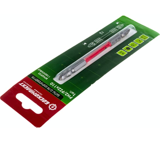 Бита двусторонняя (110 мм; PH2xPZ2; сталь S2) БОЕКОМПЛЕКТ BPH2PZ2-110DOUBLE