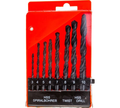 Набор сверл по металлу (8 шт; 3-10 мм; HSS) SPARTA цилиндрический хвостовик/ 723205