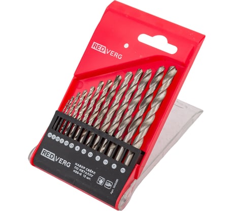 Набор сверл по металлу HSS-G, 1,5-6,5 мм, 13 шт. REDVERG 6621064