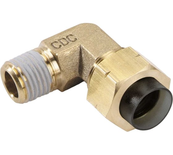 Фитинг механический угловой латунный 3/8-R1/4 CDC Pneumatics CL 3/8-02 1