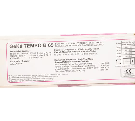 Электроды TEMPO B65 3.2 мм, пачка 5 кг Geka 3010100522