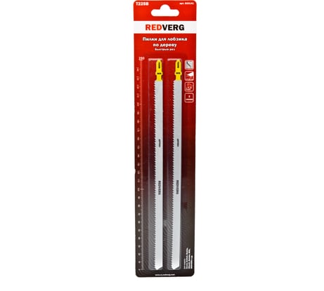 Пилка для лобзика по дереву, ДСП Т225В быстрый рез, HCS, 2 шт. REDVERG 6623543