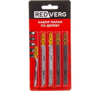 Набор пилок для лобзика по дереву 5 шт. REDVERG 6623569