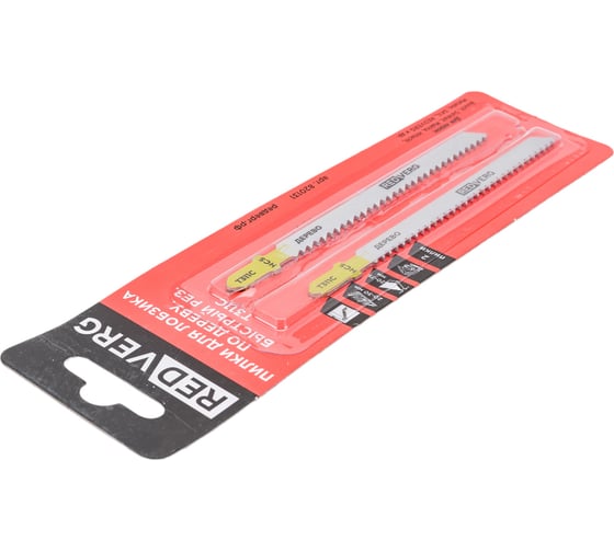 Пилка для лобзика по дереву, ДСП T311C грубый рез, HCS, 2 шт. REDVERG 6623542