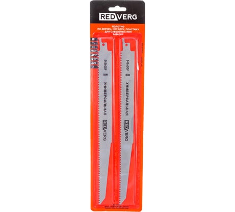 Полотно для сабельной пилы S4860DF BIM, по дереву, металлу, пластику, 300 мм, 2 шт. REDVERG 6623579