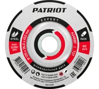 Диск абразивный шлифовальный EXPERT 125х6х22.23 мм, по металлу Patriot 816010109